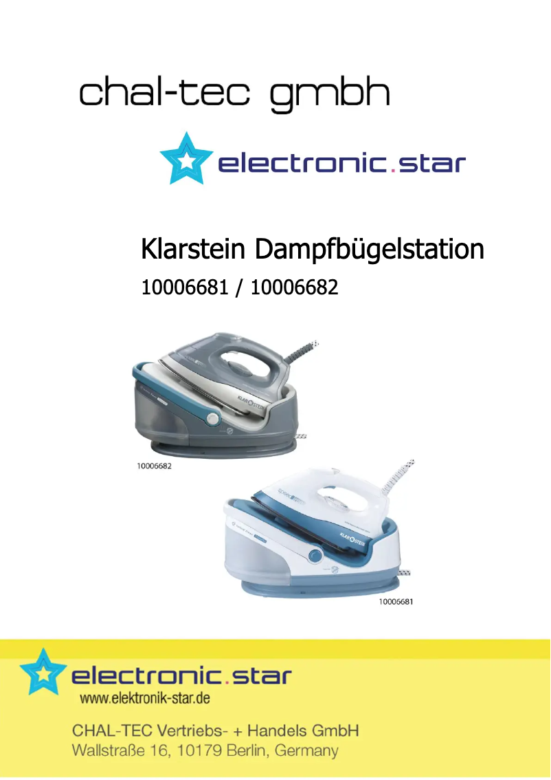 Página 1 del manual Manual de usuario Klarstein Speed Iron