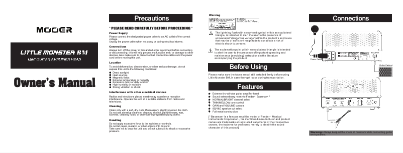 Imagen de la primera página del manual del dispositivo Little Monster BM