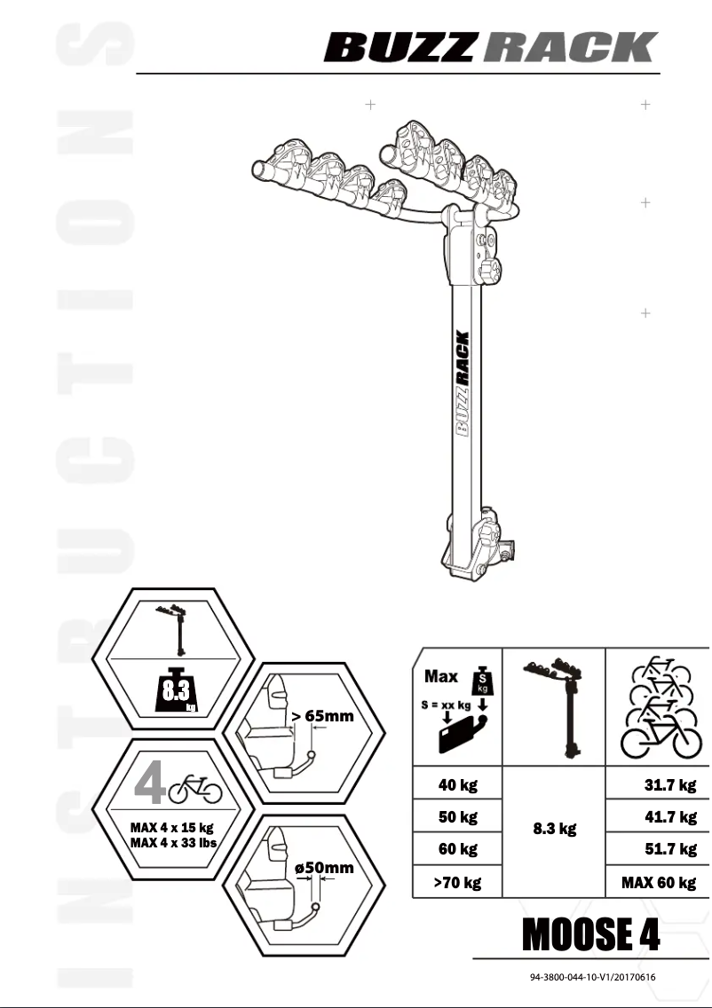 Página 1 del manual Manual de usuario Buzz Rack Moose 4