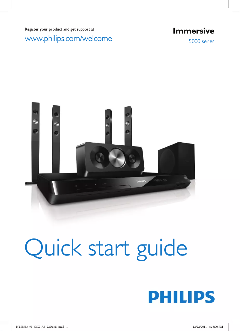 Página 1 del manual Guía de inicio rápido Philips HTS5553