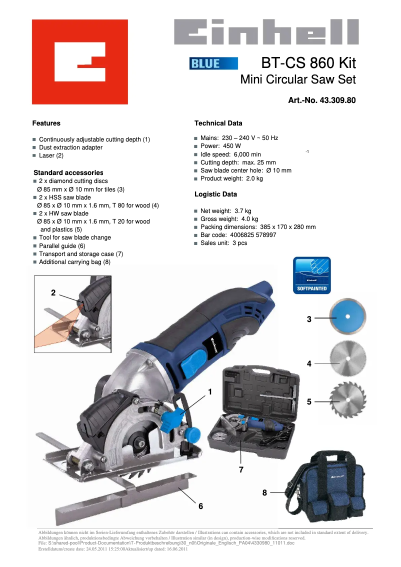 Imagen de la primera página del manual del dispositivo BT-CS 860 Kit