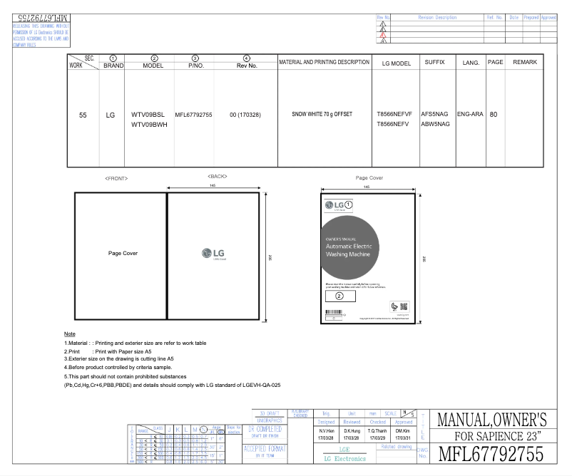 Imagen de la primera página del manual del dispositivo WTV09BSL