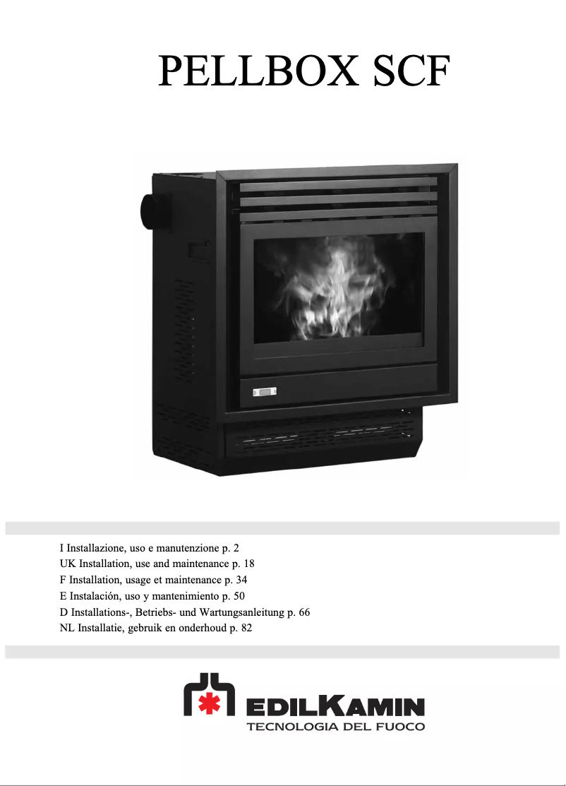 Imagen de la primera página del manual del dispositivo PELLBOX SCF