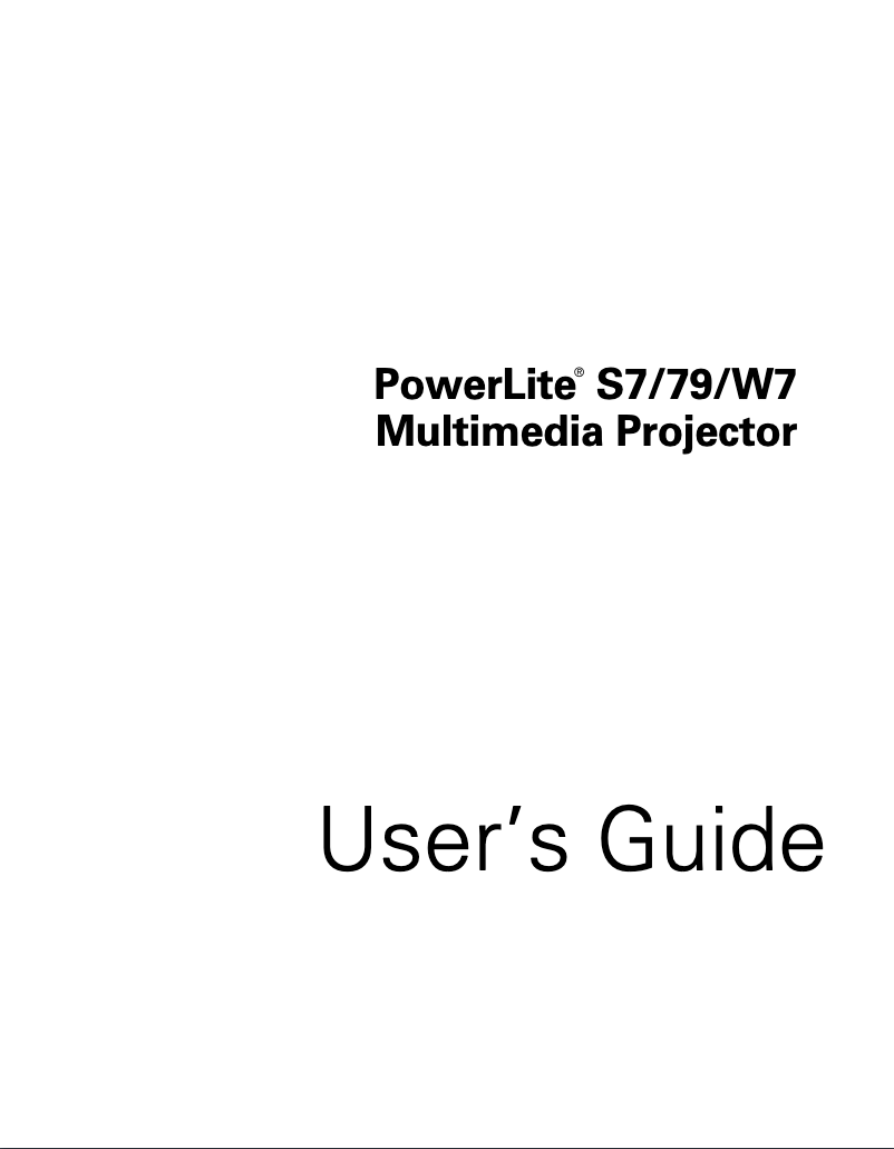 Imagen de la primera página del manual del dispositivo PowerLite W7