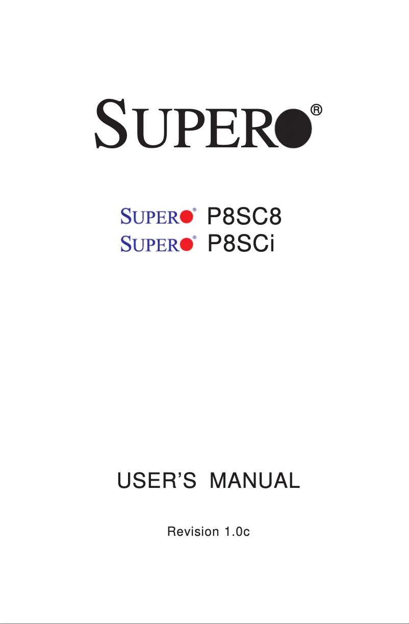 Imagen de la primera página del manual del dispositivo P8SCi
