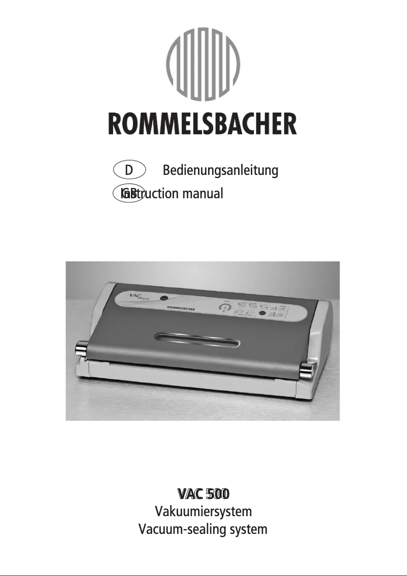 Página nº 1 - Manual de usuario Rommelsbacher VAC 500