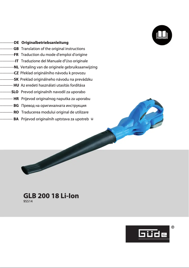 Página 1 del manual Manual de usuario Güde GLB200 18 LI-ION