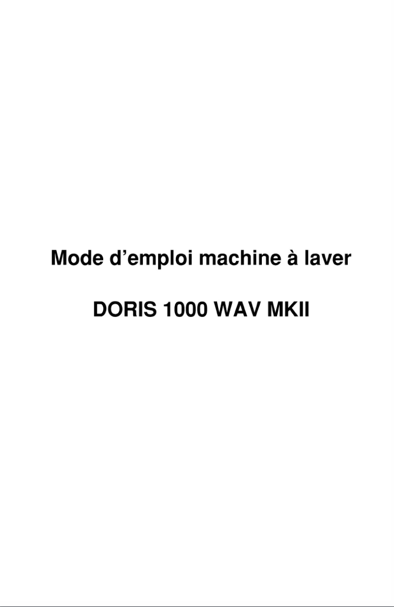 Página nº 1 - Manual de usuario Waltham DORIS 1000 WAV MKII