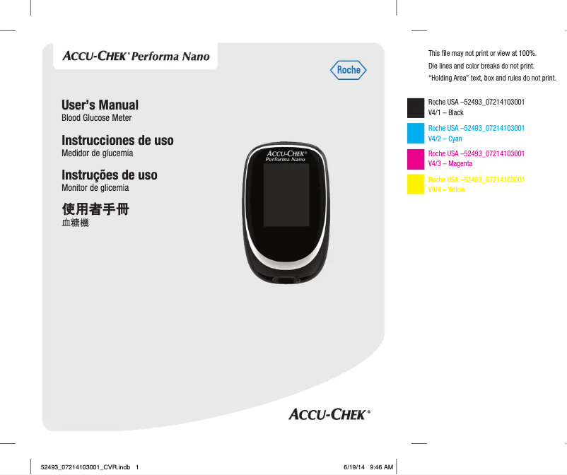 Imagen de la primera página del manual del dispositivo Performa Nano