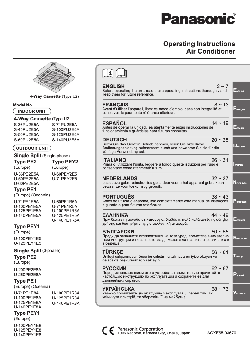 Página 1 del manual Manual de usuario Panasonic S-71PU2E5A