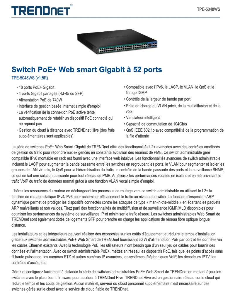 Imagen de la primera página del manual del dispositivo TPE-5048WS
