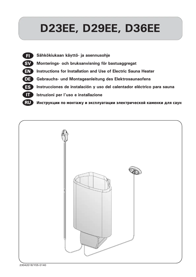Página 1 del manual Manual de usuario Harvia Delta D36EE HDEE360400