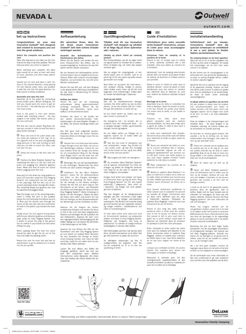 Página 1 del manual Manual de usuario Outwell DeLuxe Mokka Nevada L