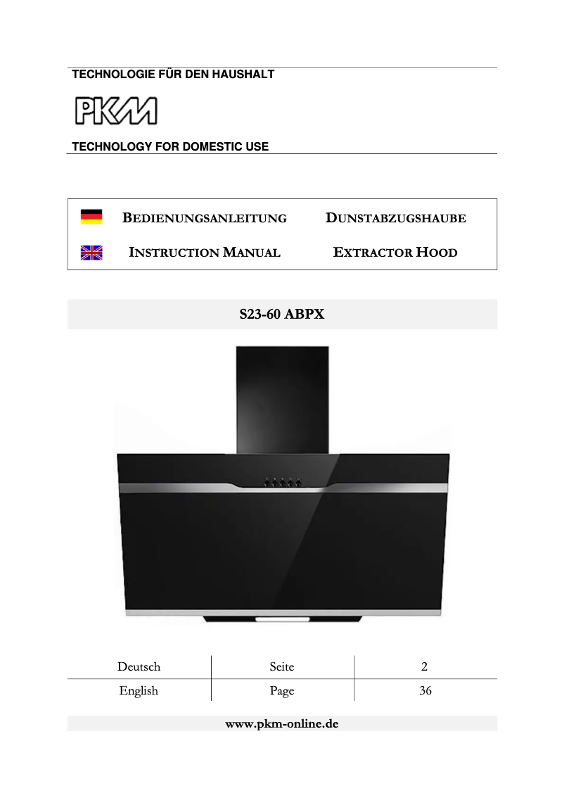 Imagen de la primera página del manual del dispositivo S23-60 ABPX