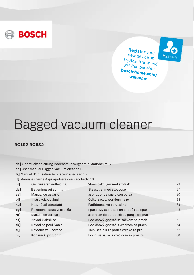 Página 1 del manual Manual de usuario Bosch Serie 2 BGLS2FRESH