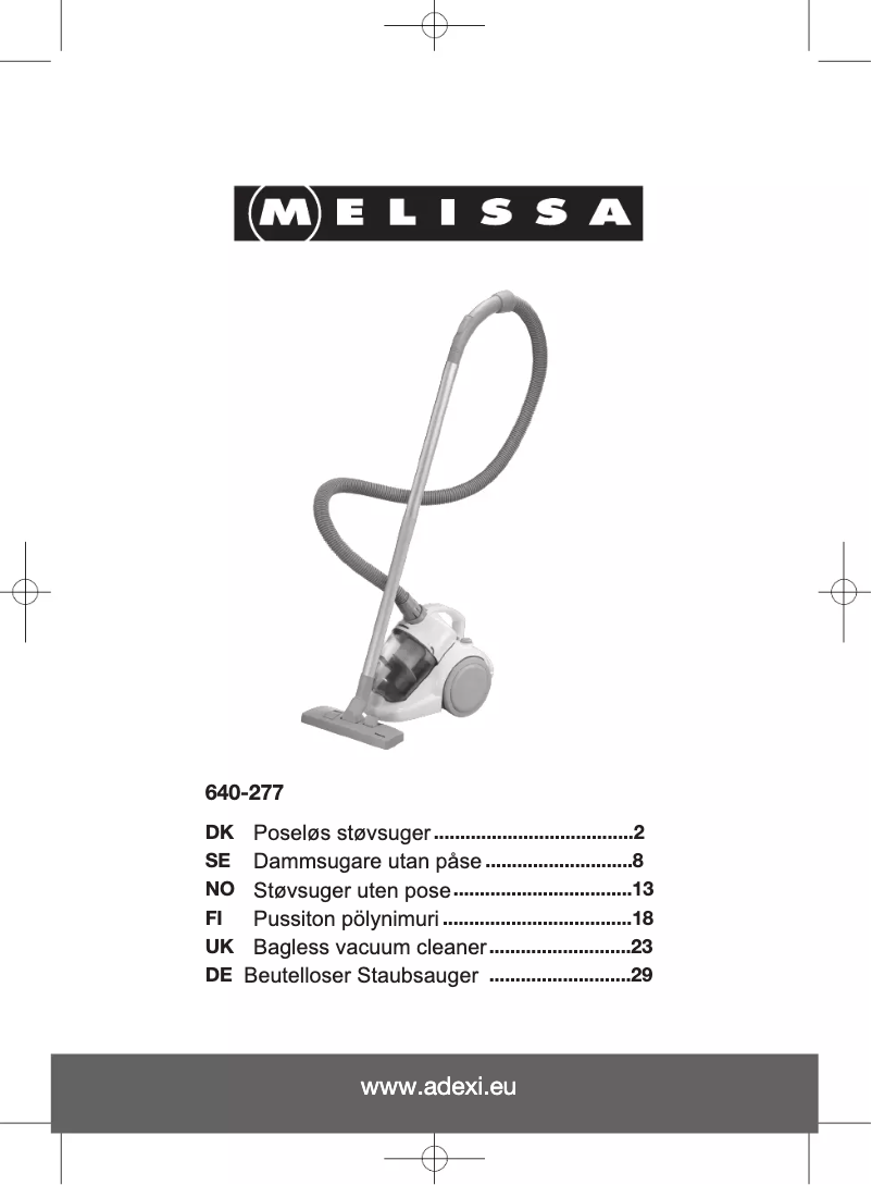 Página 1 del manual Manual de usuario Melissa 640-277