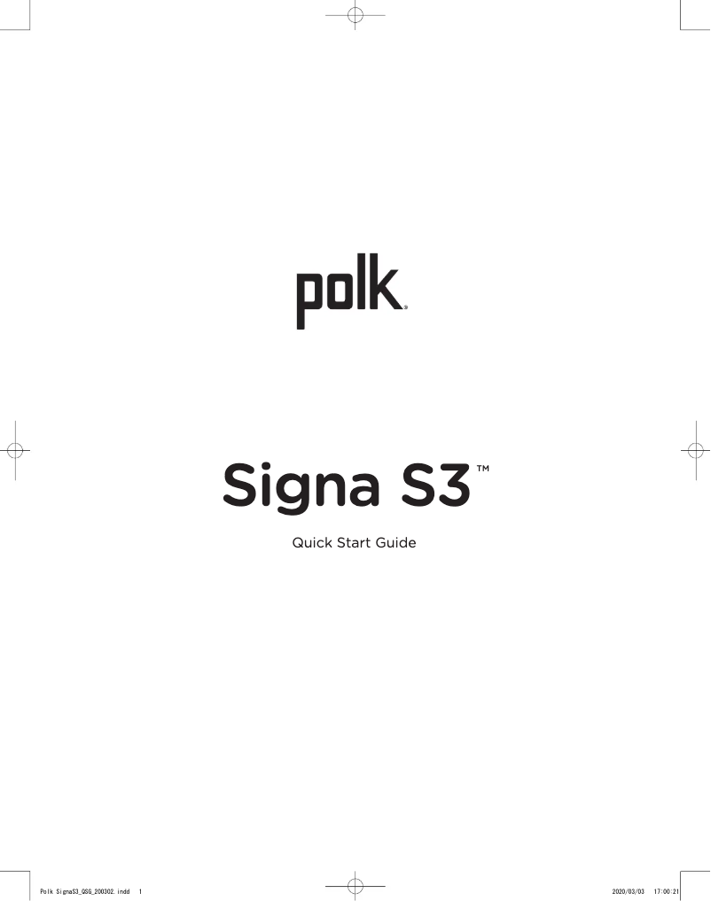 Página 1 del manual Manual de usuario Polk Signa S3