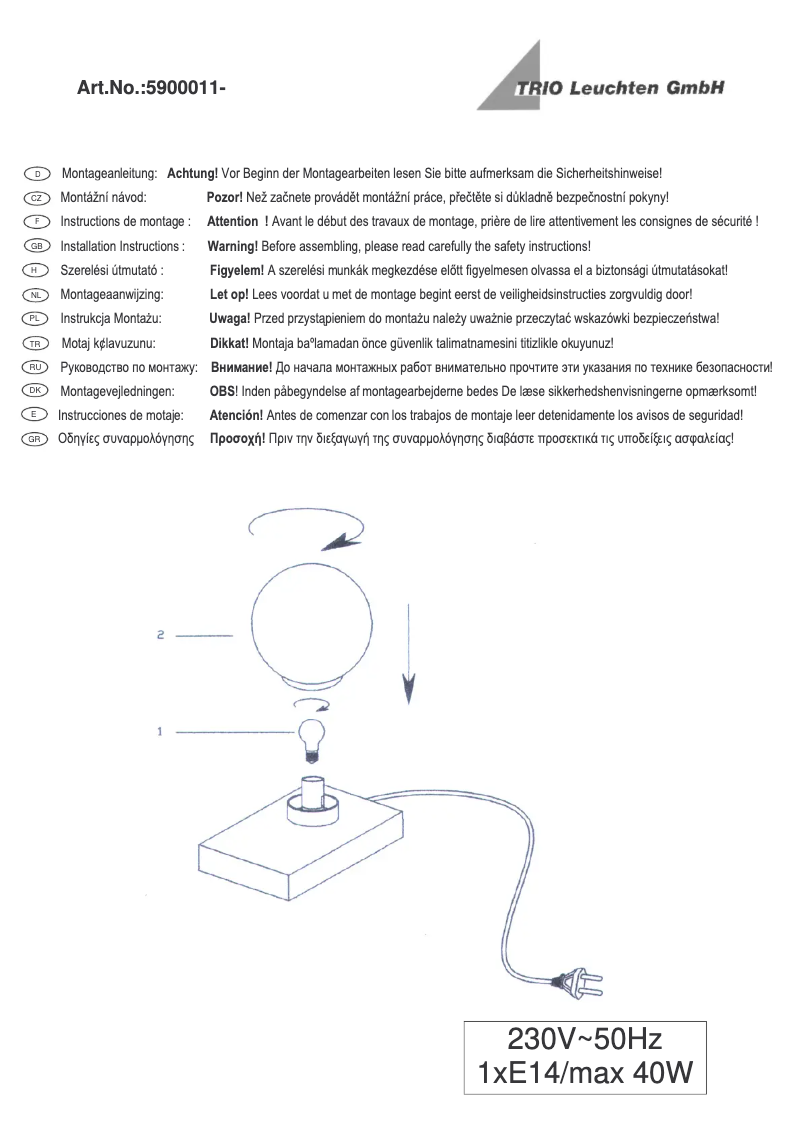 Imagen de la primera página del manual del dispositivo Davi 5900011-04