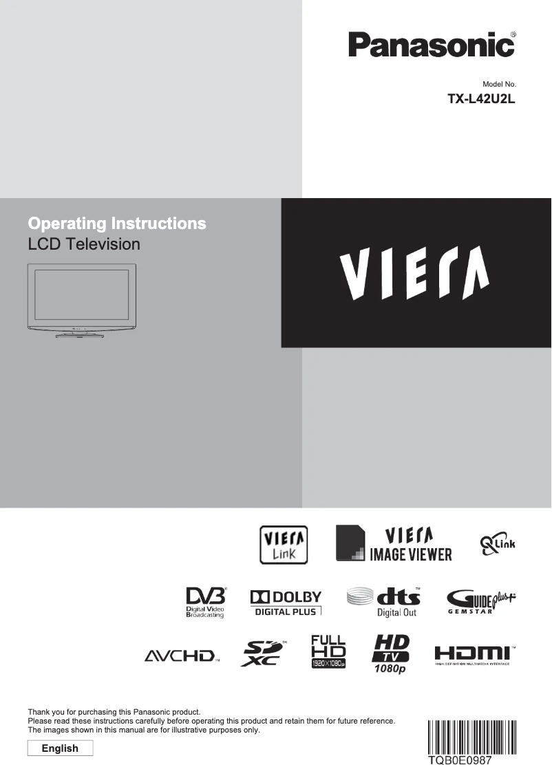 Imagen de la primera página del manual del dispositivo Viera TX-L42U2L