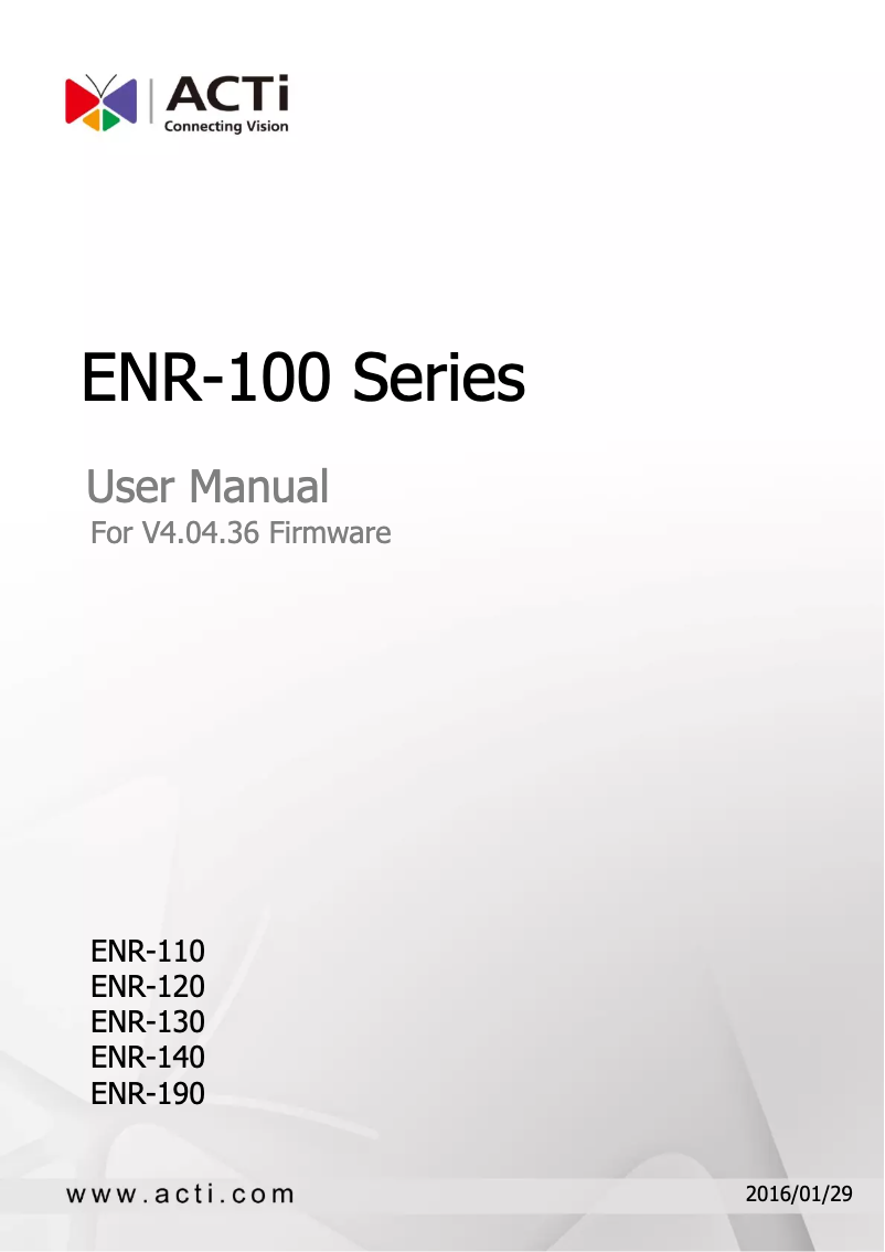 Imagen de la primera página del manual del dispositivo ENR-190