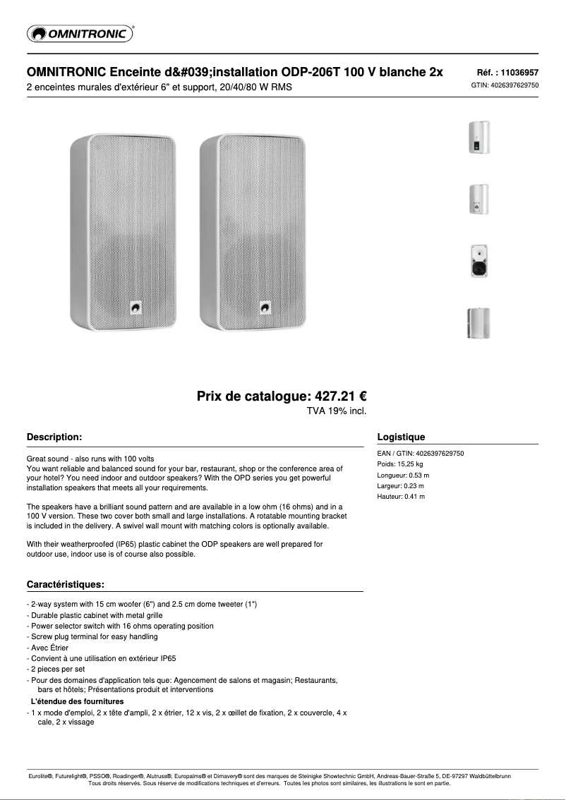 Imagen de la primera página del manual del dispositivo ODP-206T