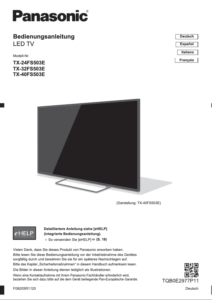 Imagen de la primera página del manual del dispositivo TX-24FS503E