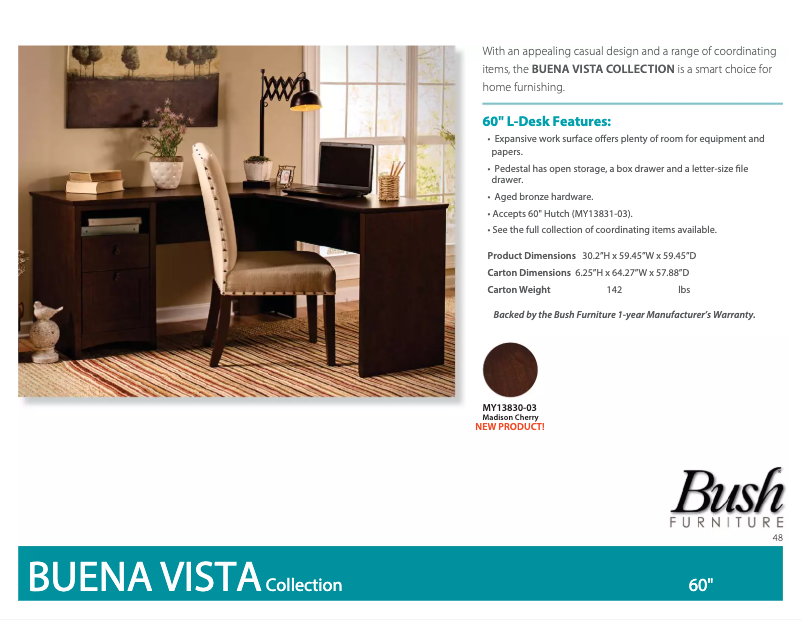 Página 1 del manual Ficha técnica Bush Buena Vista MY13831-03