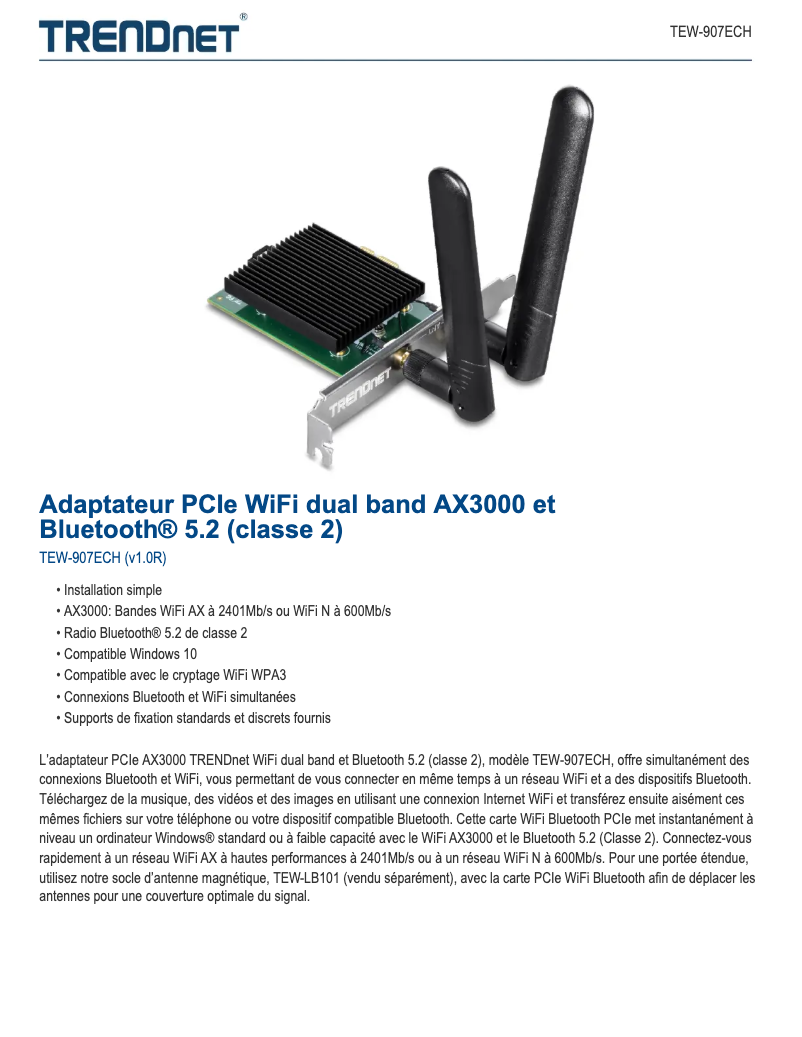 Imagen de la primera página del manual del dispositivo TEW-907ECH