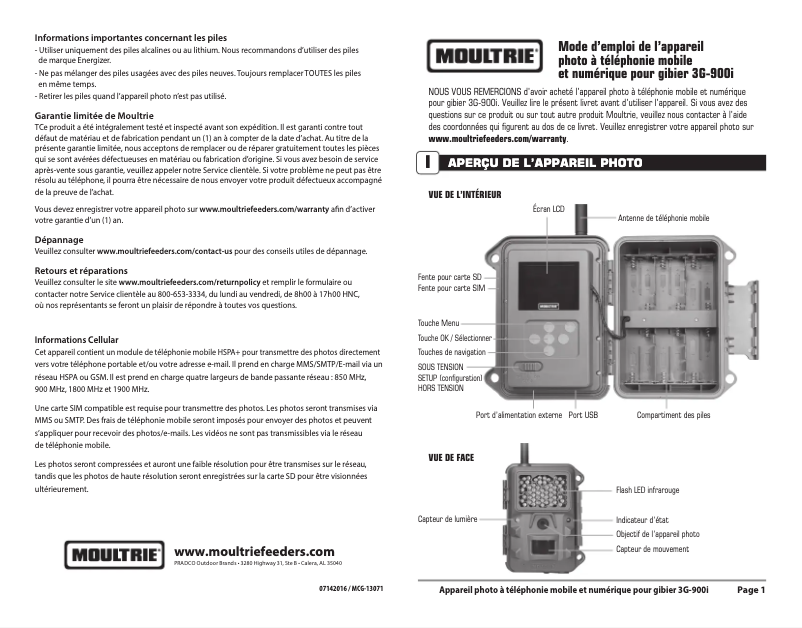 Imagen de la primera página del manual del dispositivo 3G-900i