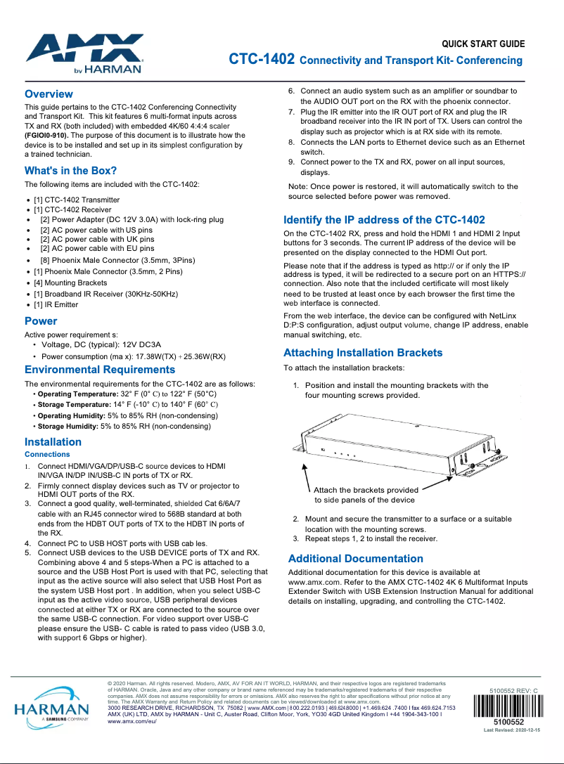 Imagen de la primera página del manual del dispositivo CTC-1402