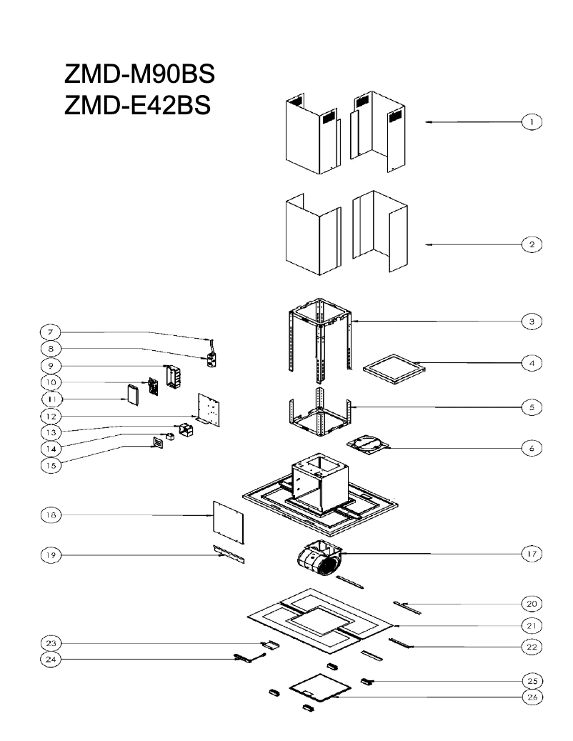 Página 1 del manual Diagrama de cableado Zephyr ZMDE42BS