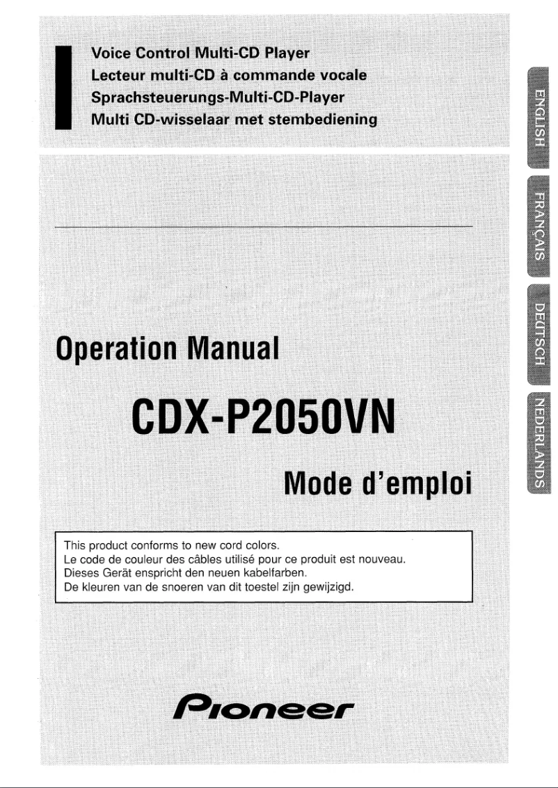 Imagen de la primera página del manual del dispositivo CDX-P2050