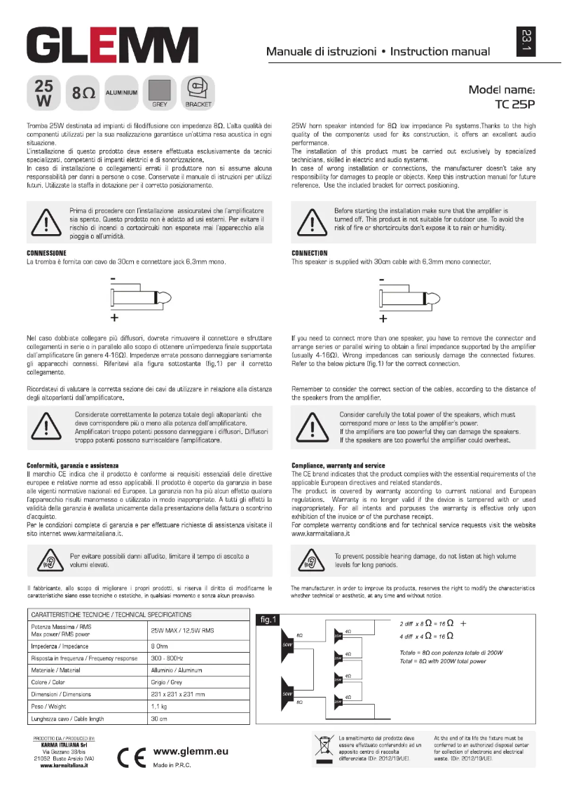 Imagen de la primera página del manual del dispositivo TC 25P