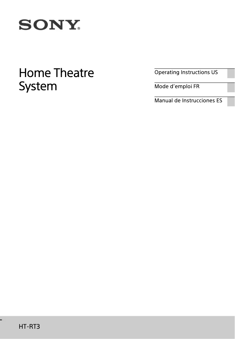 Imagen de la primera página del manual del dispositivo HT-RT3