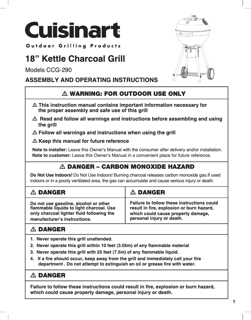 Imagen de la primera página del manual del dispositivo CCG-290