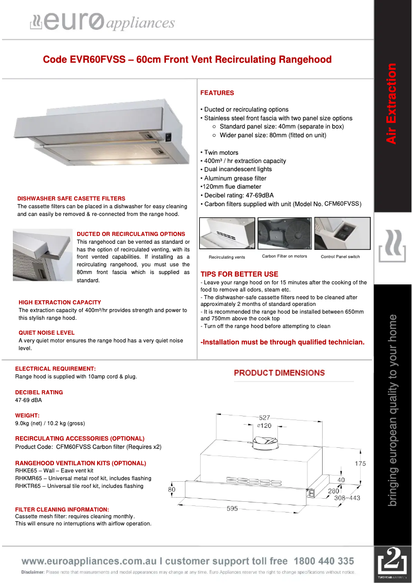 Imagen de la primera página del manual del dispositivo EVR60FVSS