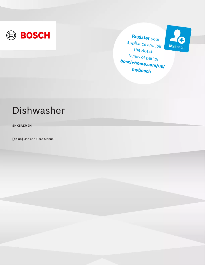 Página nº 1 - Manual de uso y mantenimiento Bosch SHX5AEM2N