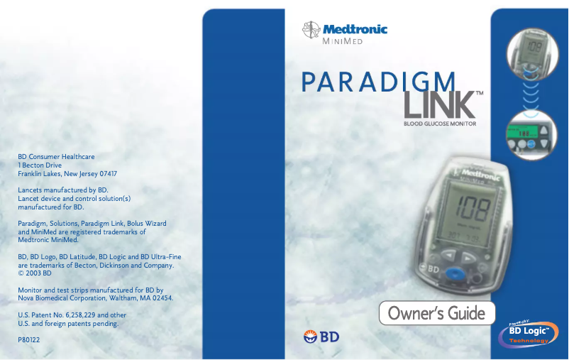 Página 1 del manual Manual de usuario Medtronic Minimed Paradigm Link