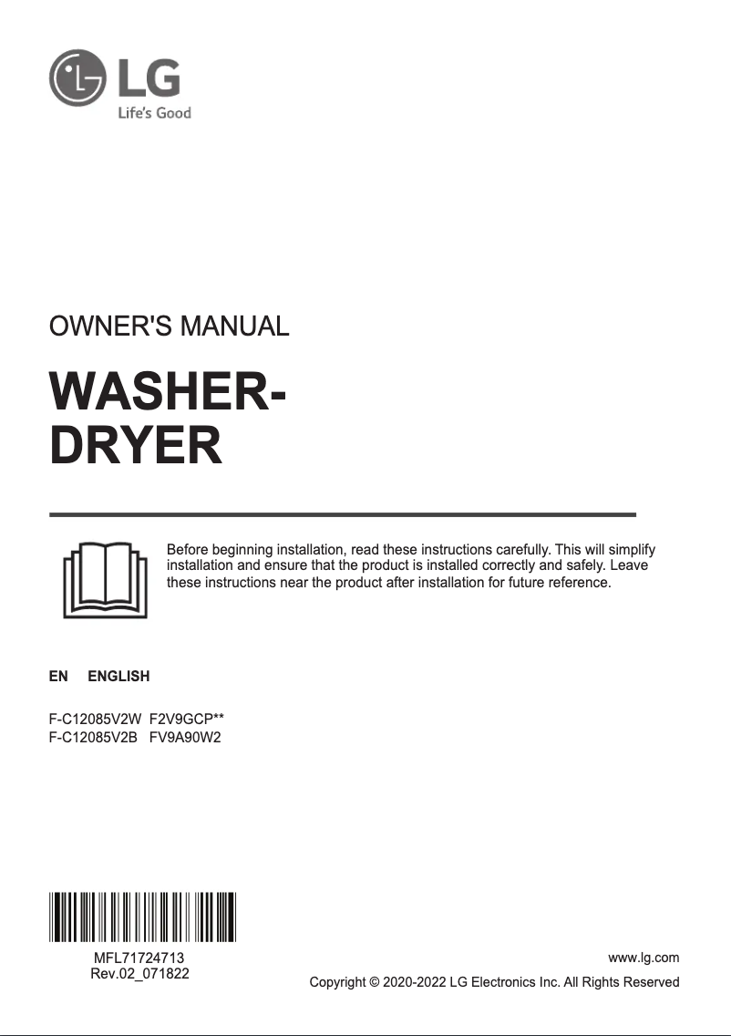 Imagen de la primera página del manual del dispositivo FV9A90W2