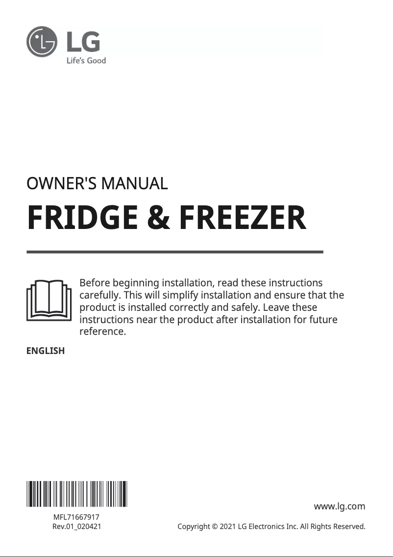 Página nº 1 - Manual de usuario LG GR-X31FMQHL