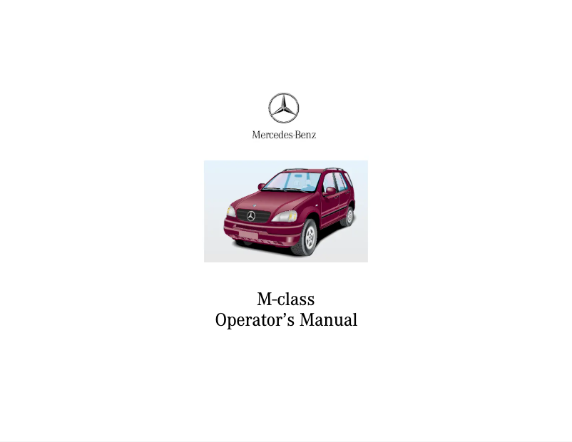 Página 1 del manual Manual de usuario Mercedes-Benz M-Class (2001)