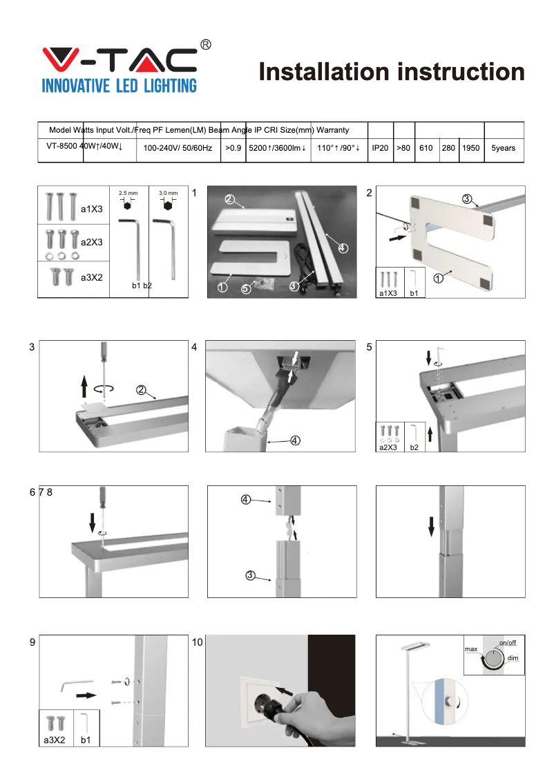 Página 1 del manual Manual de usuario V-TAC VT-8500