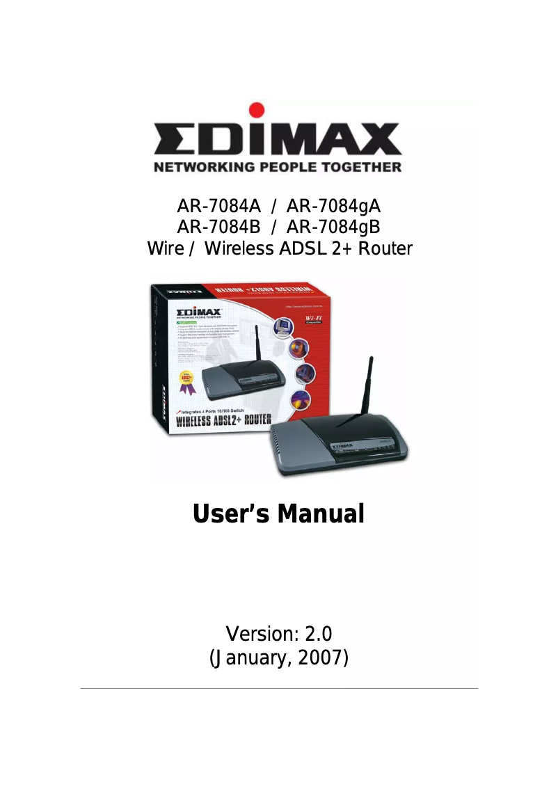 Página nº 1 - Manual de usuario Edimax AR-7084