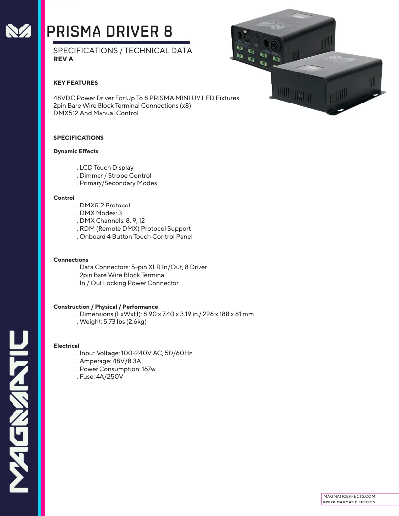 Imagen de la primera página del manual del dispositivo Prisma Driver 8