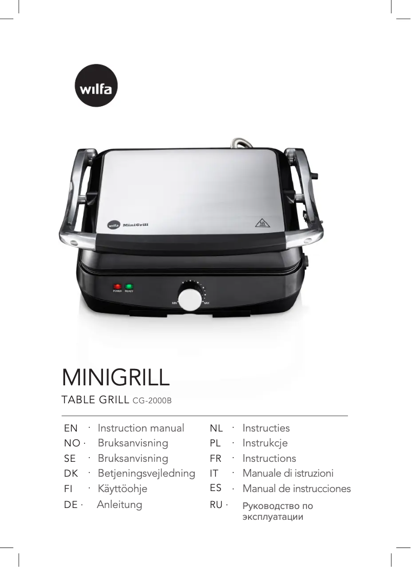 Imagen de la primera página del manual del dispositivo MiniGrill CG-2000B