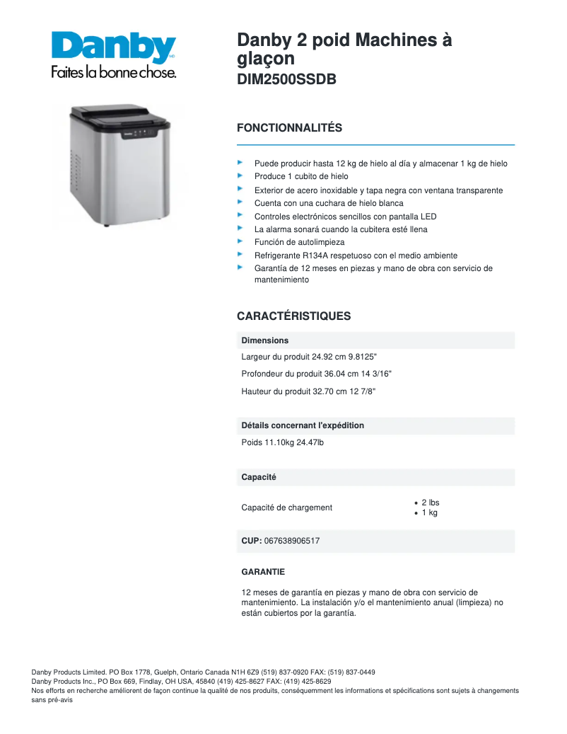 Imagen de la primera página del manual del dispositivo DIM2500SSDB