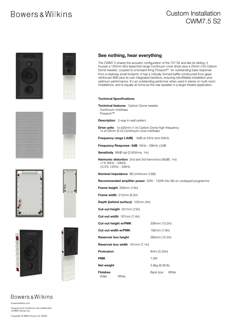Imagen de la primera página del manual del dispositivo CWM7.5 S2