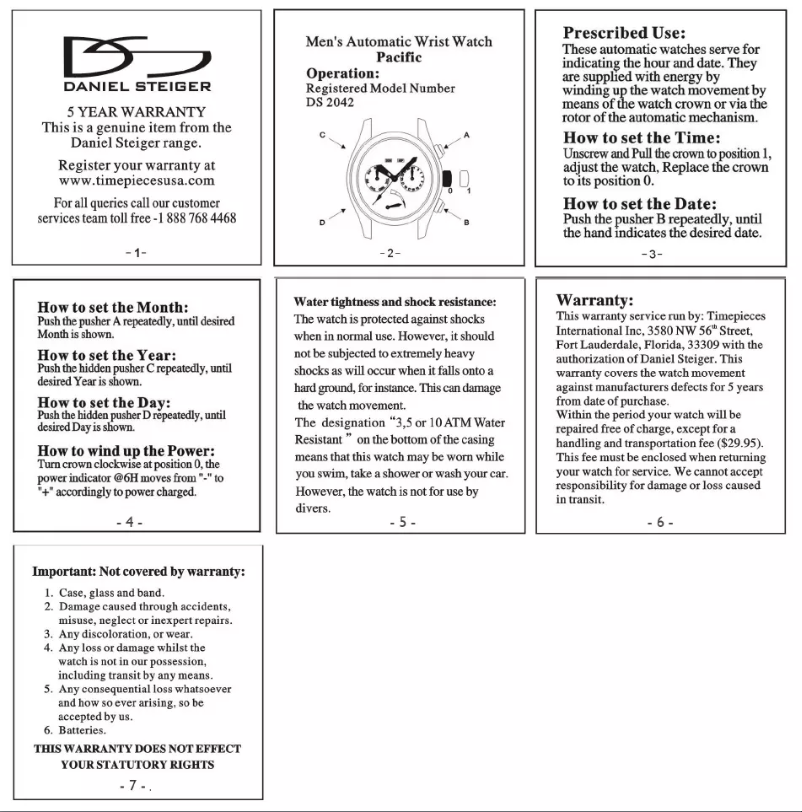 Imagen de la primera página del manual del dispositivo Pacific