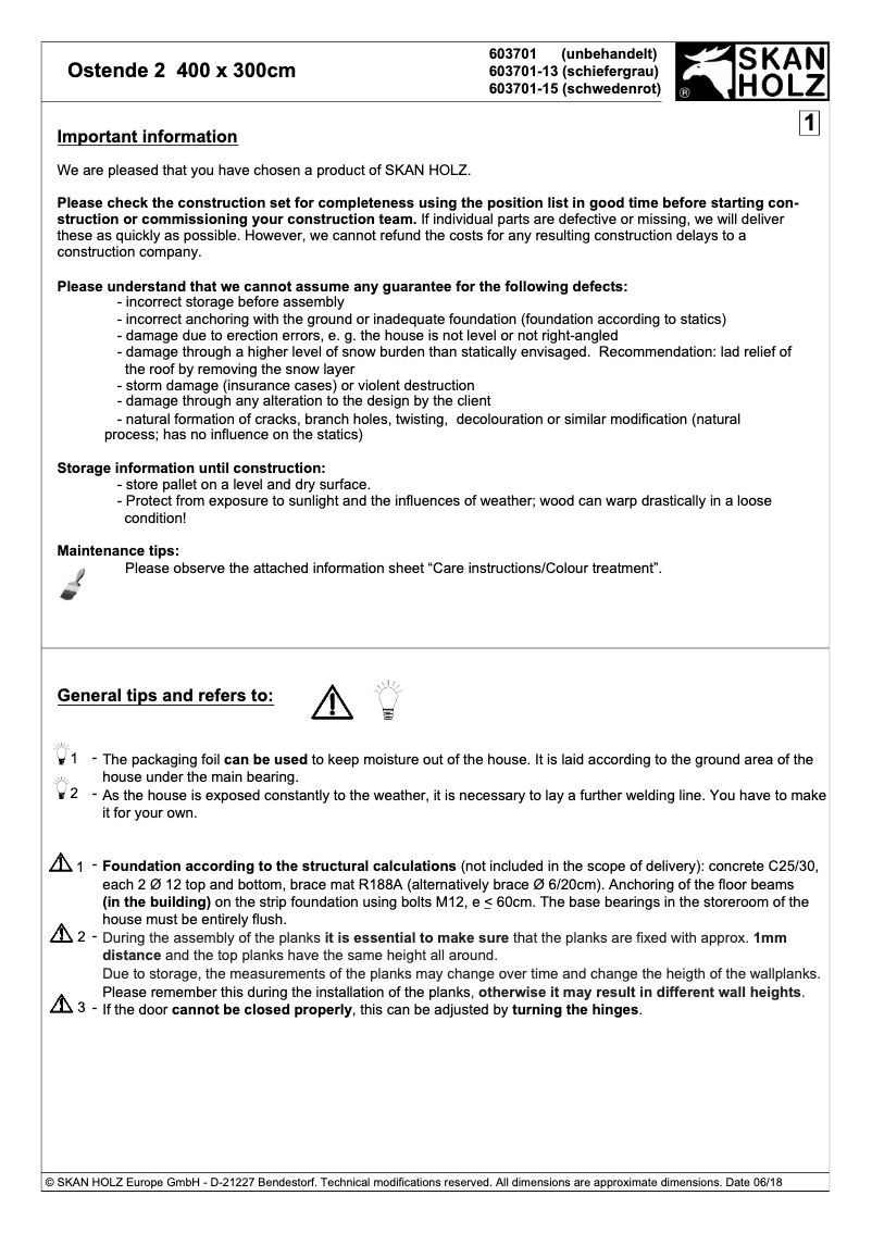 Imagen de la primera página del manual del dispositivo Ostende