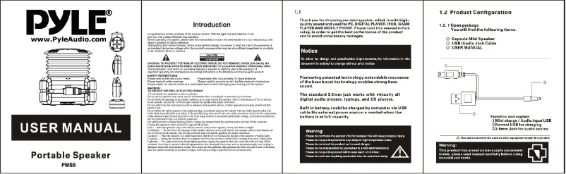 Página nº 1 - Manual de usuario Pyle PMS6W